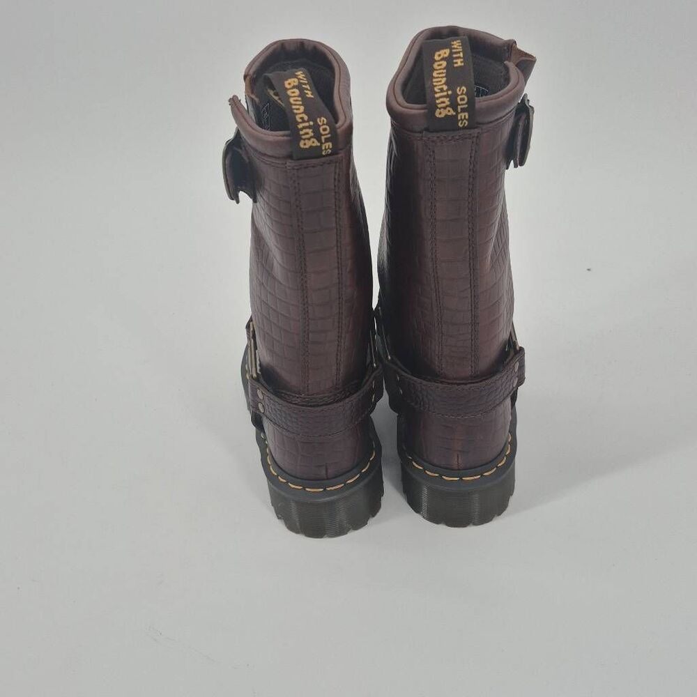 Dr Martens Anistone Hi Tall Pull On Biker Boots Women's Size 8 - Picture 5 of 7